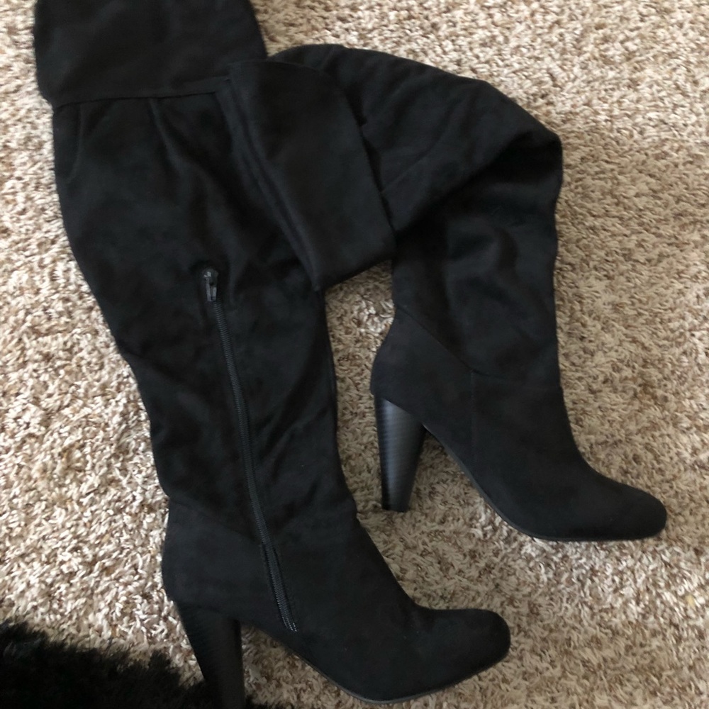 Knee high black boots